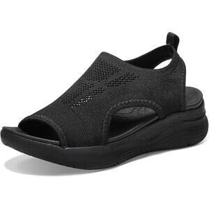 Ziitop Womens Size 10 Black Slip on Sandals Breathable Mesh Non Slip Shoes